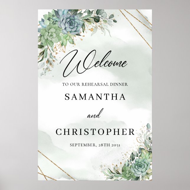 Poster Sucultivos eucalipto Bem-vindos ao sinal de ensaio (Frente)