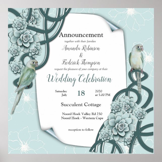 Poster Sucultivos Verdes do Pinheiro Azul (Frente)