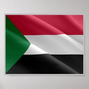 Poster Sudão - Bandeira de Ondas -