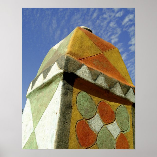 Póster Sudão, Norte (Nubia), Telhado Decorado (Frente)