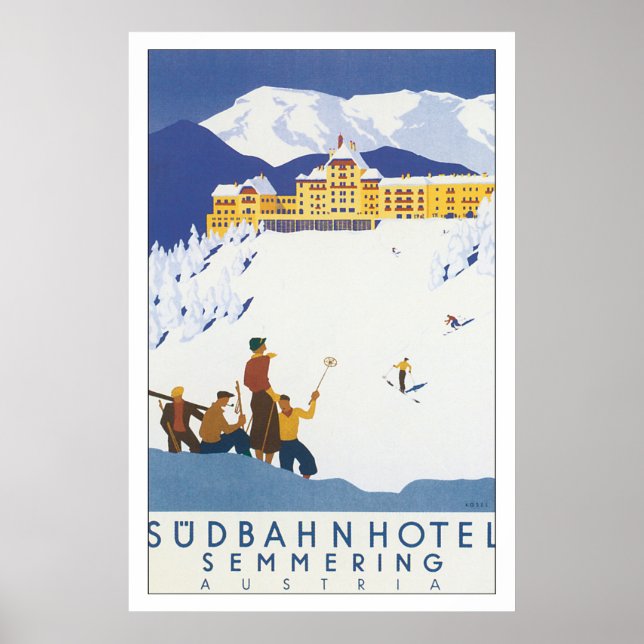 Póster Sudbahn Hotel Semmering Viagens vintage (Frente)