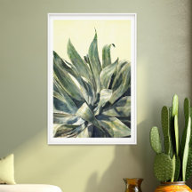 Sudoeste Agave Watercolor Sage Verde e Amarelo