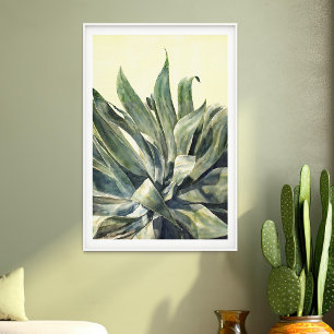Poster Sudoeste Agave Watercolor Sage Verde e Amarelo