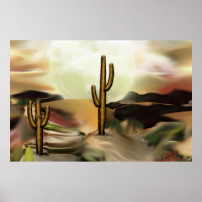 Poster Sudoeste Desert Sunrise Abstrato Art (Frente)