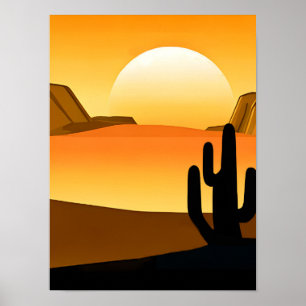 Poster Sudoeste Desert Sunset com Mesas