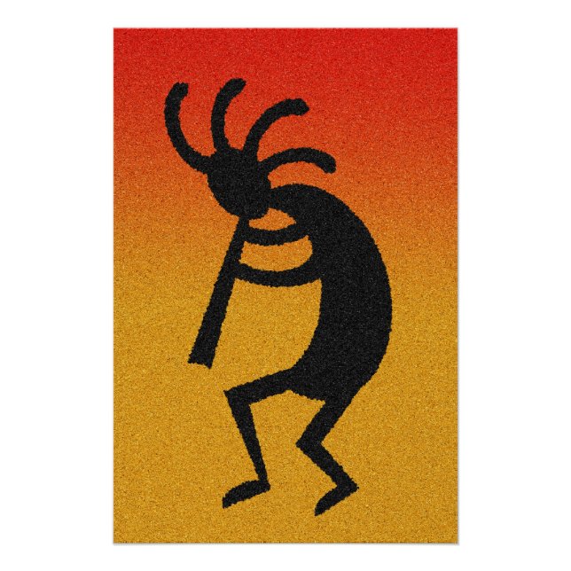 Póster Sudoeste Desert Sunset Dancing Kokopelli (Frente)