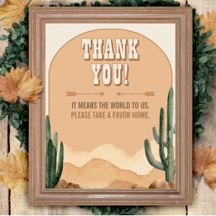 Poster Sudoeste do Deserto Russo Cactus Obrigado Sinal