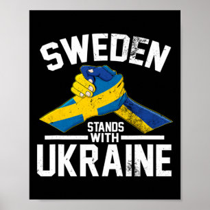 Poster Suécia apoia a Ucrânia Bandeira Sueca Ucraniana