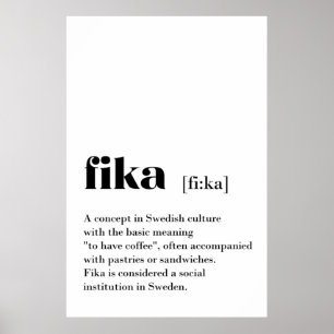 Poster Suecia Clássica de Café de Definição de Fika