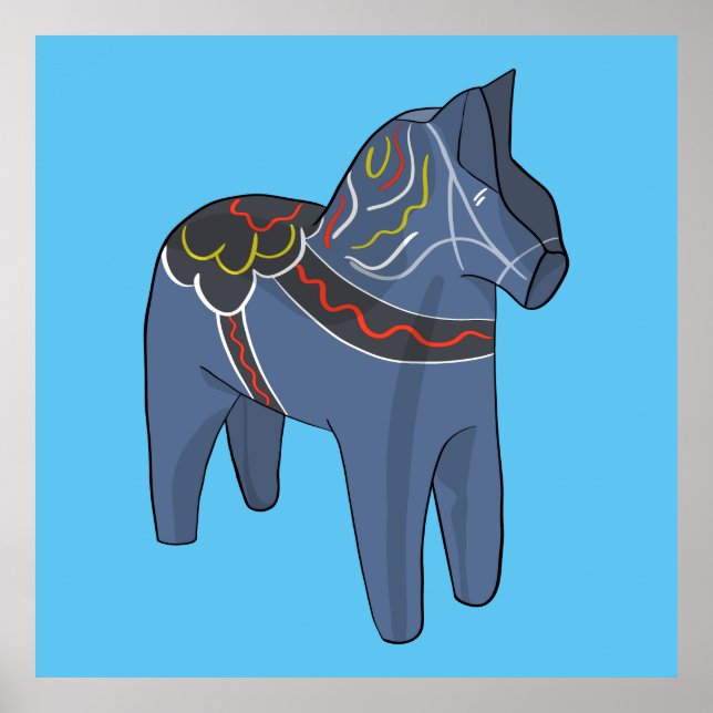 Poster Suecia Dala Horse Dalecarlian Sueco (Frente)