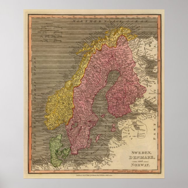 Póster Suecia, Dinamarca, Noruega (Frente)