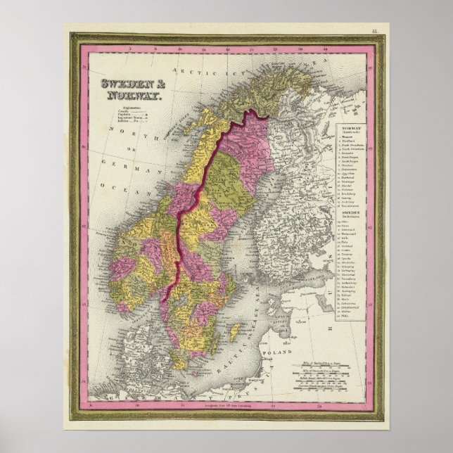 Poster Suecia e Noruega (Frente)