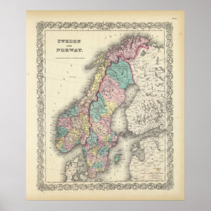 Póster Suecia e Noruega