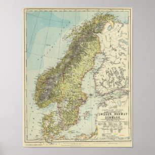 Poster Suecia, Noruega, Dinamarca