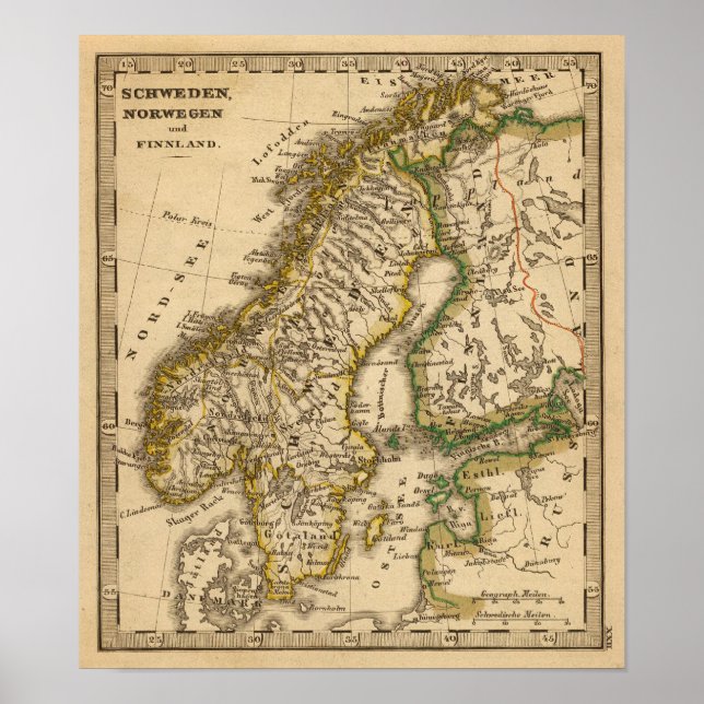 Póster Suecia, Noruega e Finlândia (Frente)