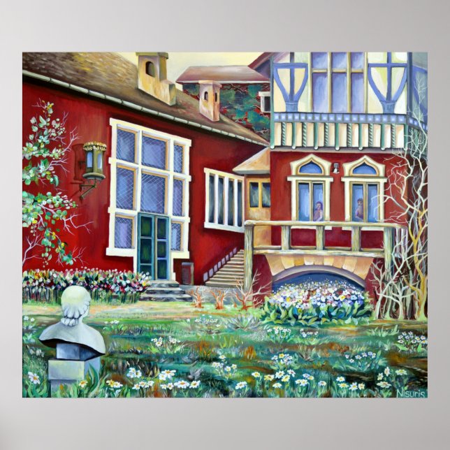 Póster Suecia, paisagem tradicional (Frente)