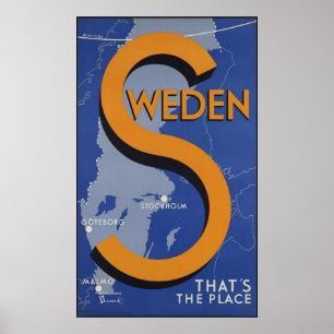 Poster Suecia que é o lugar