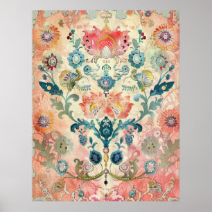 Poster Sueco de Arte Folclórica Vintage Etnia Escandinava