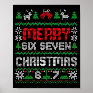 Poster Suéter Feio de Natal 67 Seis Sete 6 7 Meme Engraça