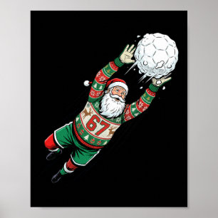 Poster Suéter Feio de Natal do Goleiro de Futebol Santa 6
