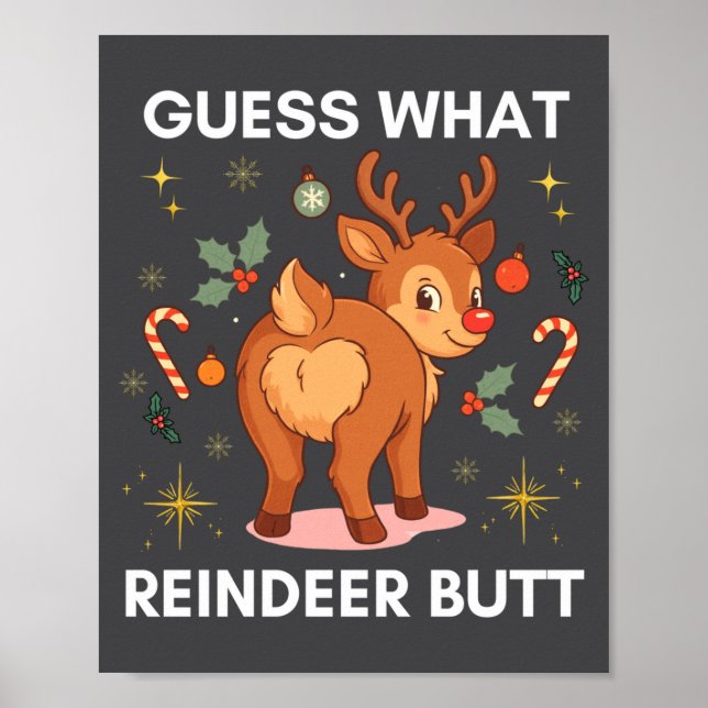 Poster Suéter Feio de Natal para Criança Adivinhe Qual Re (Frente)