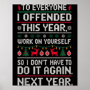 Poster Suéter Feio Divertido Para Todos Que Ofendi Este A