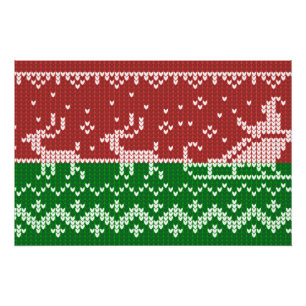 Póster Suéter nojento, trenó e renas do Papai Noel