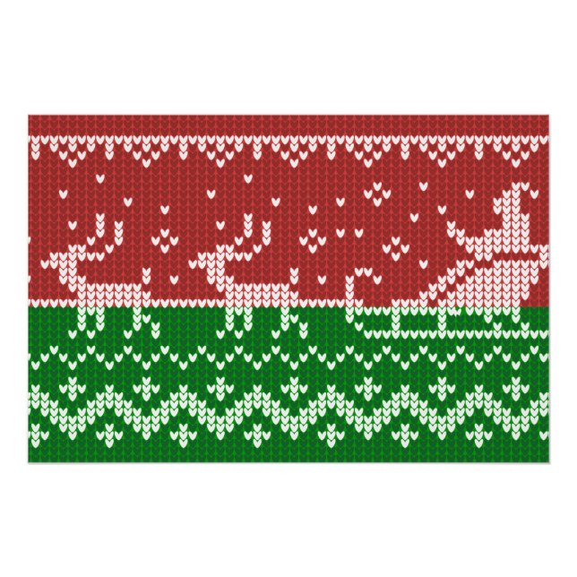 Póster Suéter nojento, trenó e renas do Papai Noel (Frente)