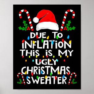 Poster Suéteres Feios de Natal Engraçados Devido à Inflaç