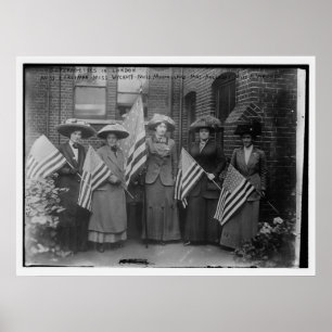 Póster Suffragettes que guardaram bandeiras americanas