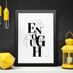 Poster SUFICIENTE Tipografia Moderna Preta Branca Gráfica