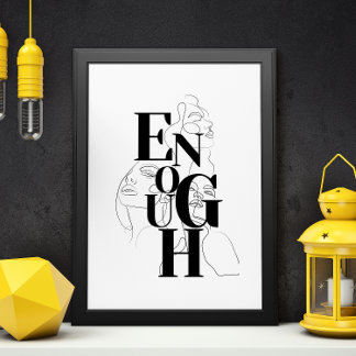 Poster SUFICIENTE Tipografia Moderna Preta Branca Gráfica