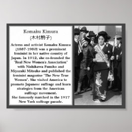 Poster Sufrágio japonês Kimura Komaku Suffragista