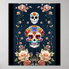 Poster Sugar Skull Art - Patrimônio Mexicano
