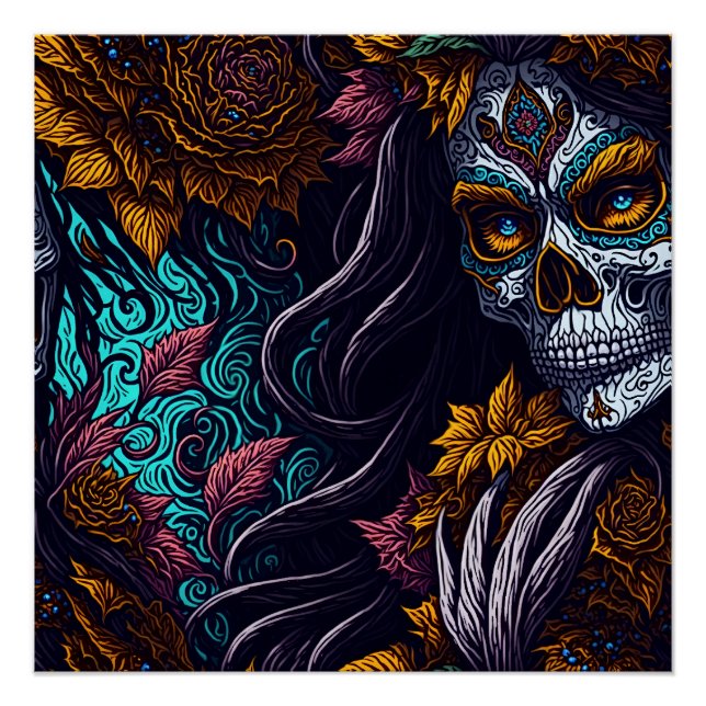 Póster Sugar Skull Catrina (Frente)