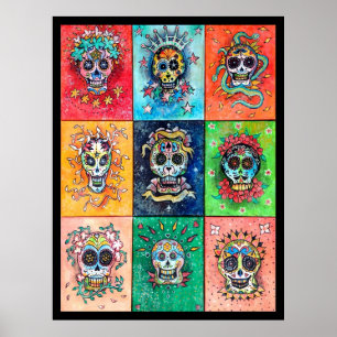 Póster Sugar Skulls 9 - Original art by Dori Hartley