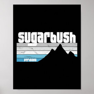 Poster Sugarbush Vt Vermont Retro Montanhas Esquiando Sno