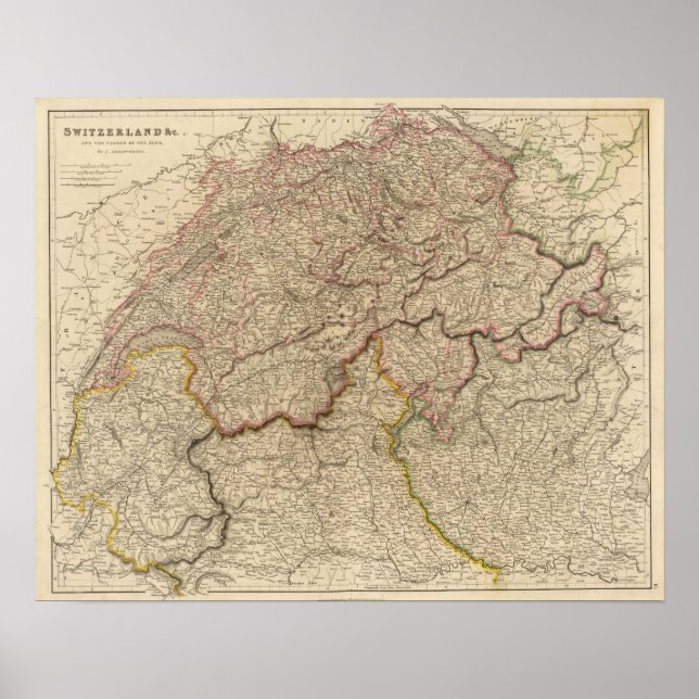 Póster Suiça, Alpes (Frente)