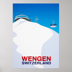 Póster Suiça da estância de esqui de Wengen