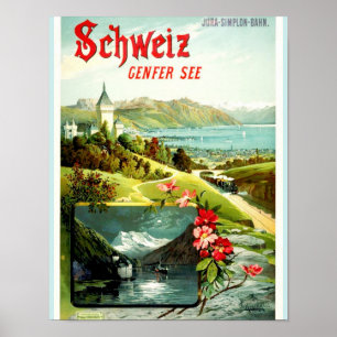 Poster Suiça de Genebra do lago