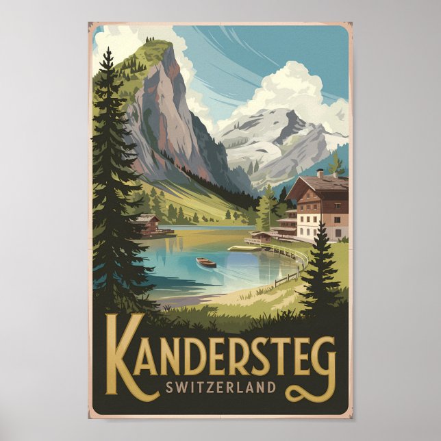 Poster Suiça de Ilustração de Viagem de Ilustração Kander (Frente)