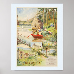 Póster Suiça de Les Brenets e Besancon France