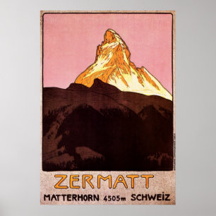 Póster Suiça de Zermatt
