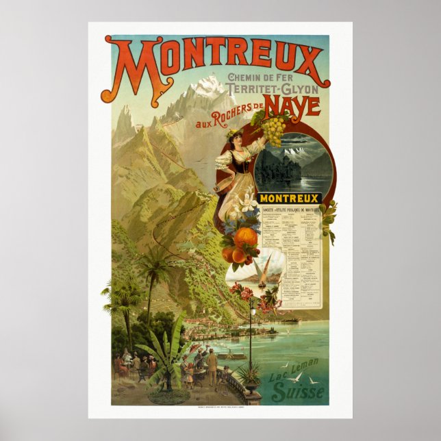 Poster Suiça Railroad Vintage (Frente)