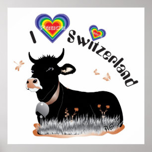 Póster Suíça, Suisse, Svizzera, Svizra, Switzerland