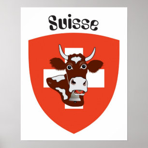 Poster Suíça, Suisse, Svizzera, Svizra, Switzerland