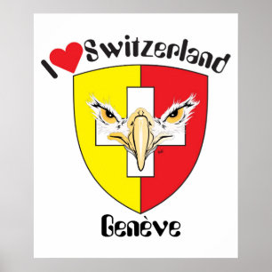 Póster Suíça, Suisse, Svizzera, Svizra, Switzerland