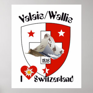 Póster Suíça, Suisse, Svizzera, Svizra, Switzerland