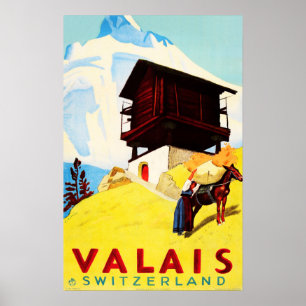 Poster SUIÇA VALAIS Alpina Resorts Viagem Turismo