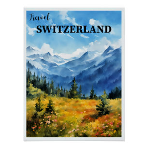 Póster Suiça viagem